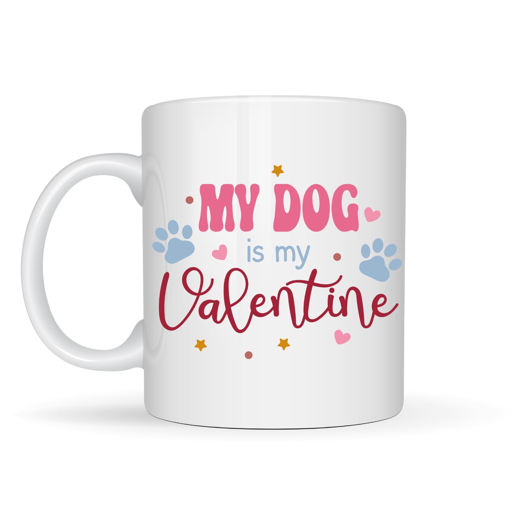 My Dog Is My Valentine - Retro Print Mug